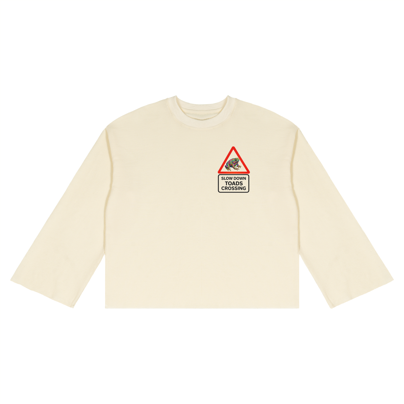 TRIPPY TOAD unisex Waffle Raw Edge T-Shirt