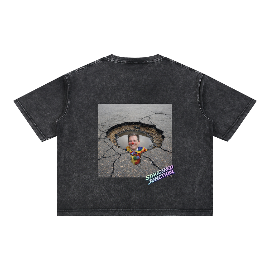 STARMER POTHOLE - Mineral Wash Boxy Cotton T-Shirt