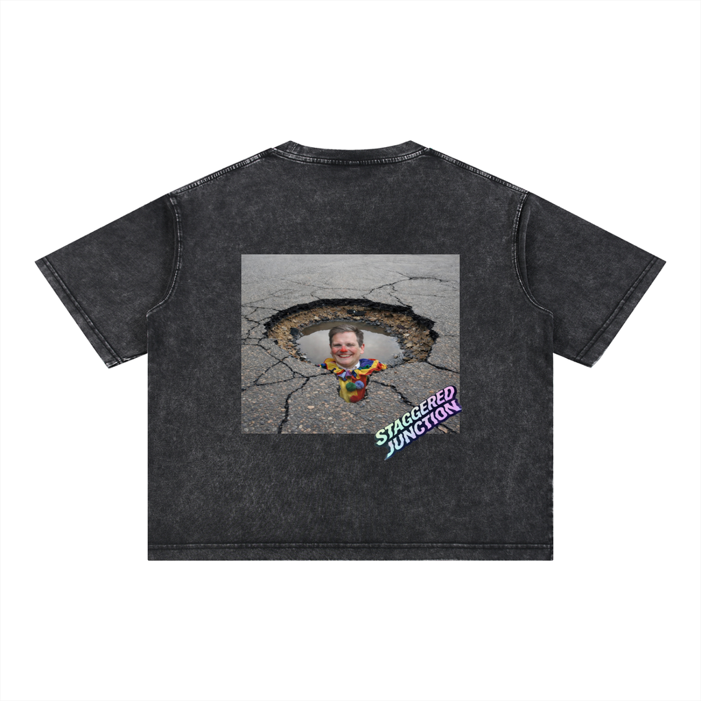 STARMER POTHOLE Mineral Wash Boxy Cotton T-Shirt