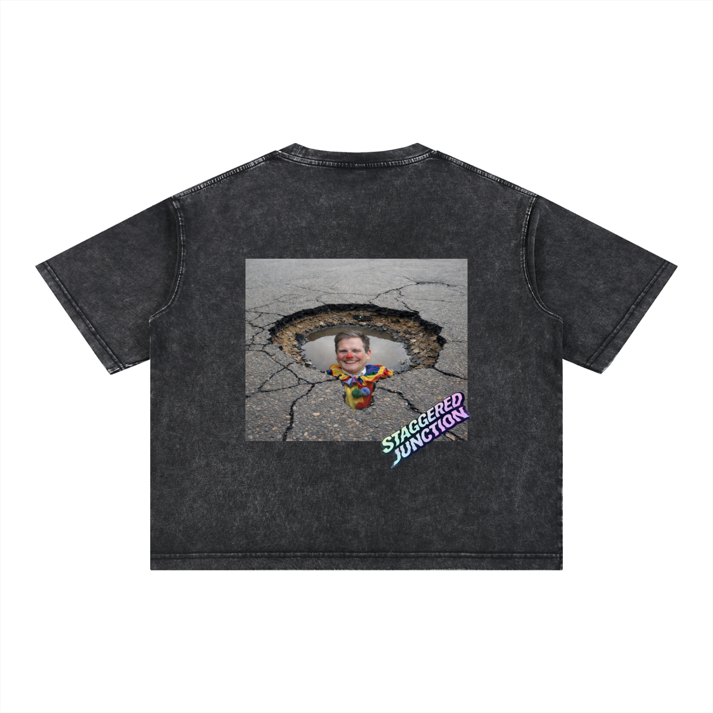 STARMER POTHOLE Mineral Wash Boxy Cotton T-Shirt