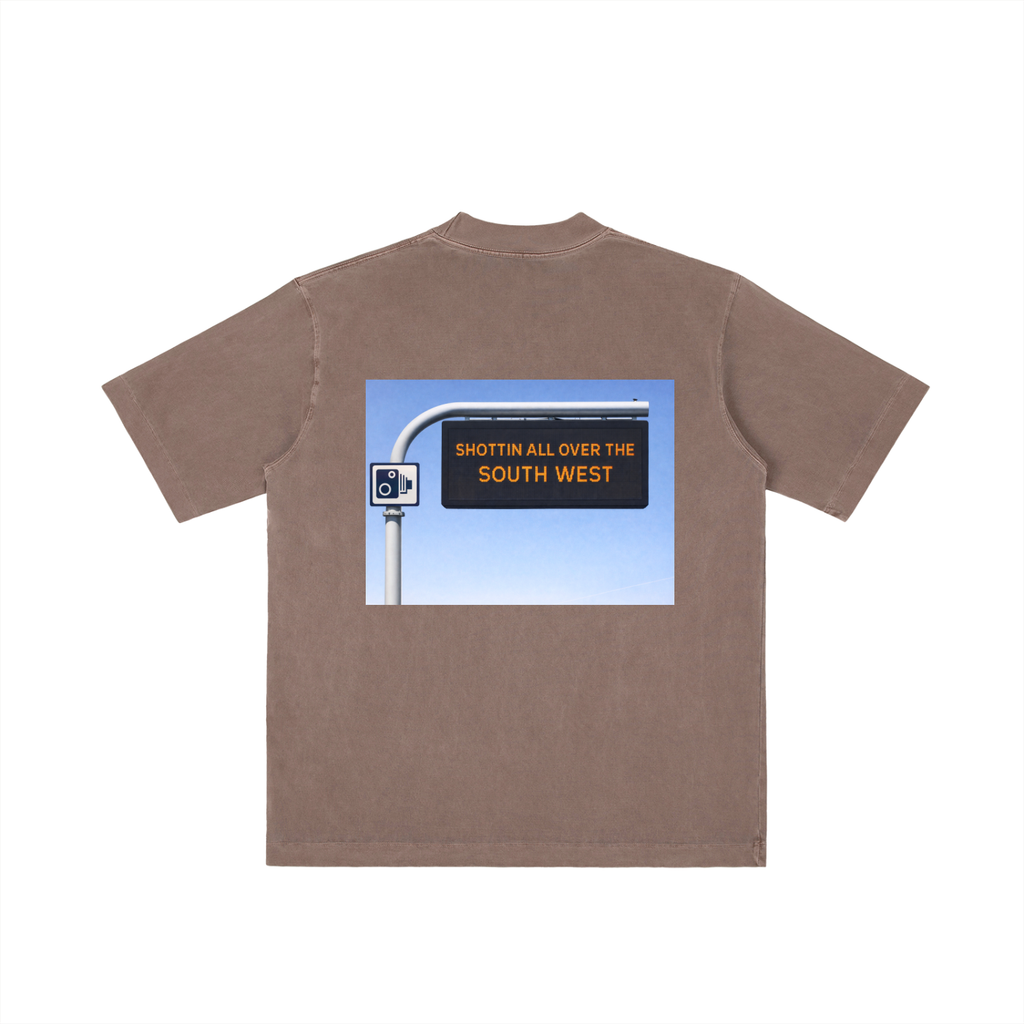 SHOTTIN Vintage Wash Drop Shoulder T-shirt