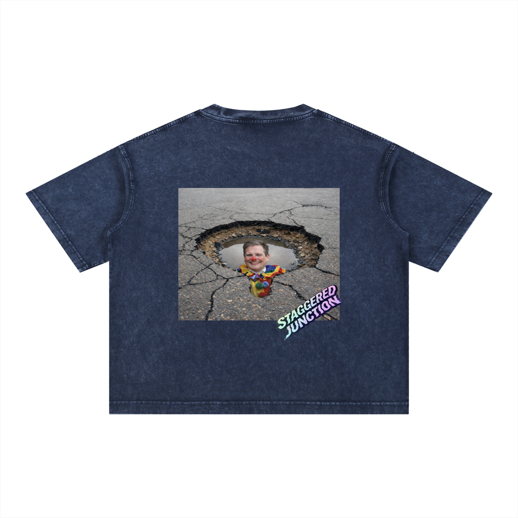 STARMER POTHOLE Mineral Wash Boxy Cotton T-Shirt