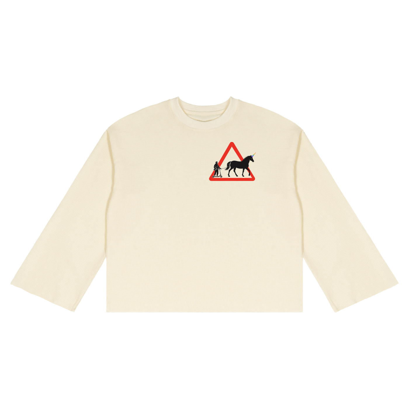 ROADMAN UNICORN - Unisex Waffle Raw Edge T-Shirt