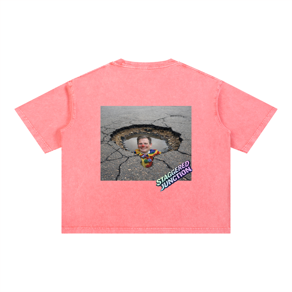 STARMER POTHOLE Mineral Wash Boxy Cotton T-Shirt