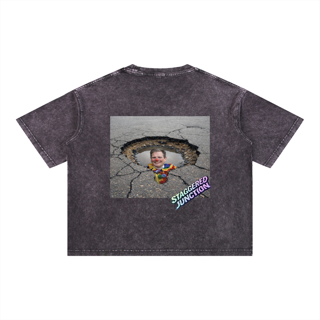STARMER POTHOLE Mineral Wash Boxy Cotton T-Shirt