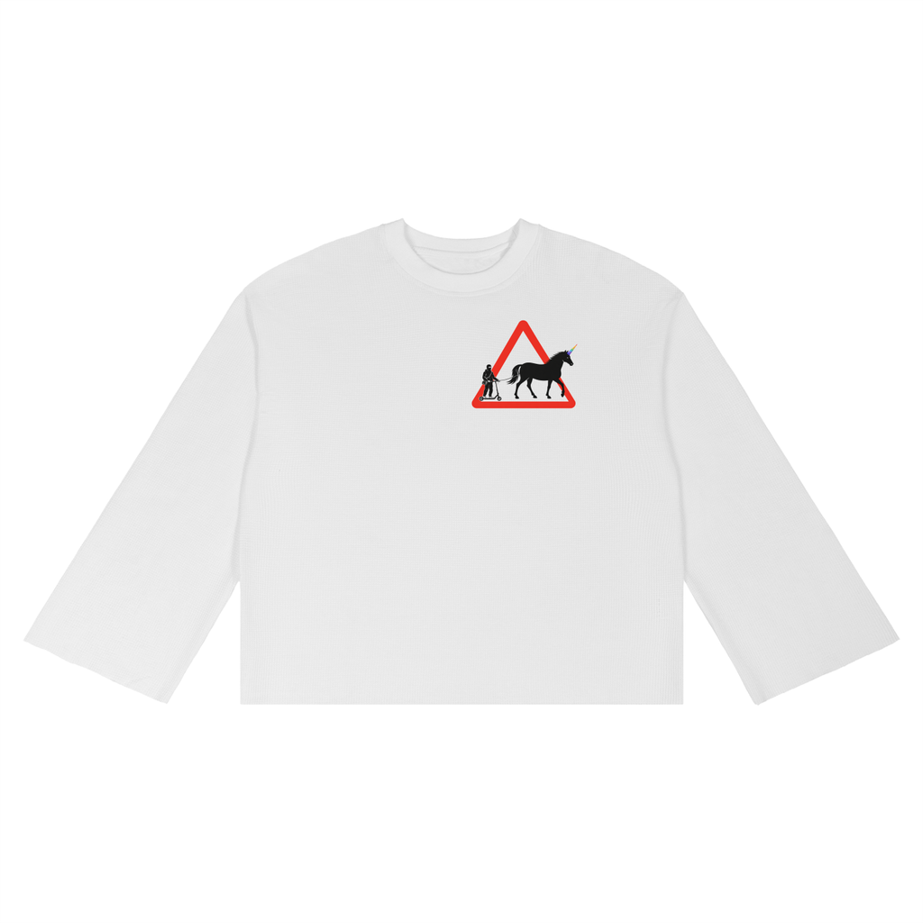 ROADMAN UNICORN - Unisex Waffle Raw Edge T-Shirt