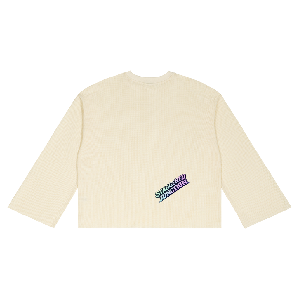 TRIPPY TOAD unisex Waffle Raw Edge T-Shirt