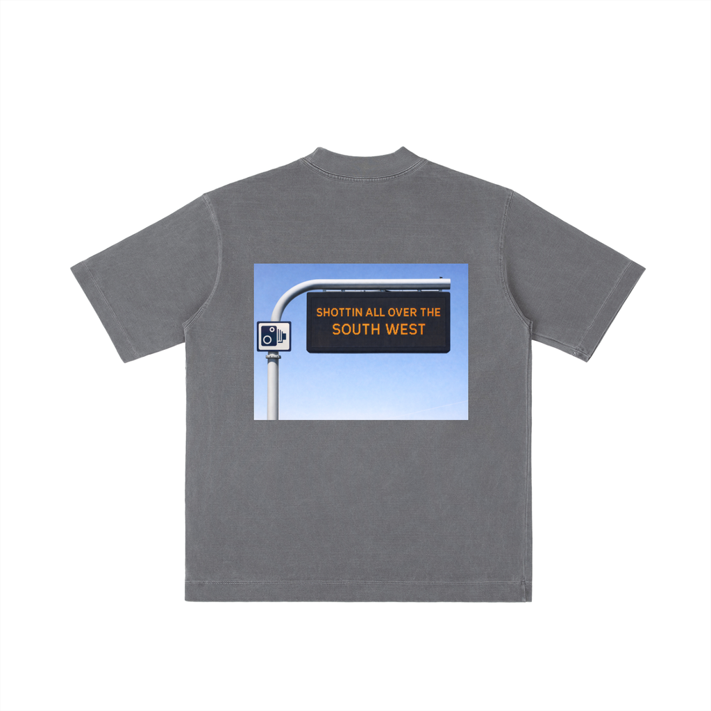SHOTTIN Vintage Wash Drop Shoulder T-shirt
