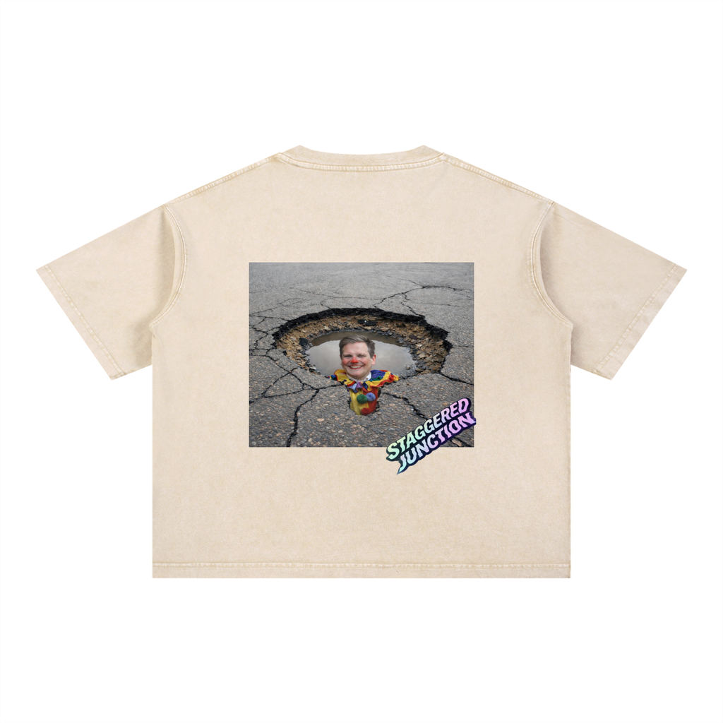 STARMER POTHOLE Mineral Wash Boxy Cotton T-Shirt