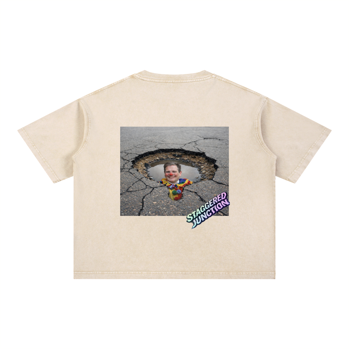 STARMER POTHOLE Mineral Wash Boxy Cotton T-Shirt